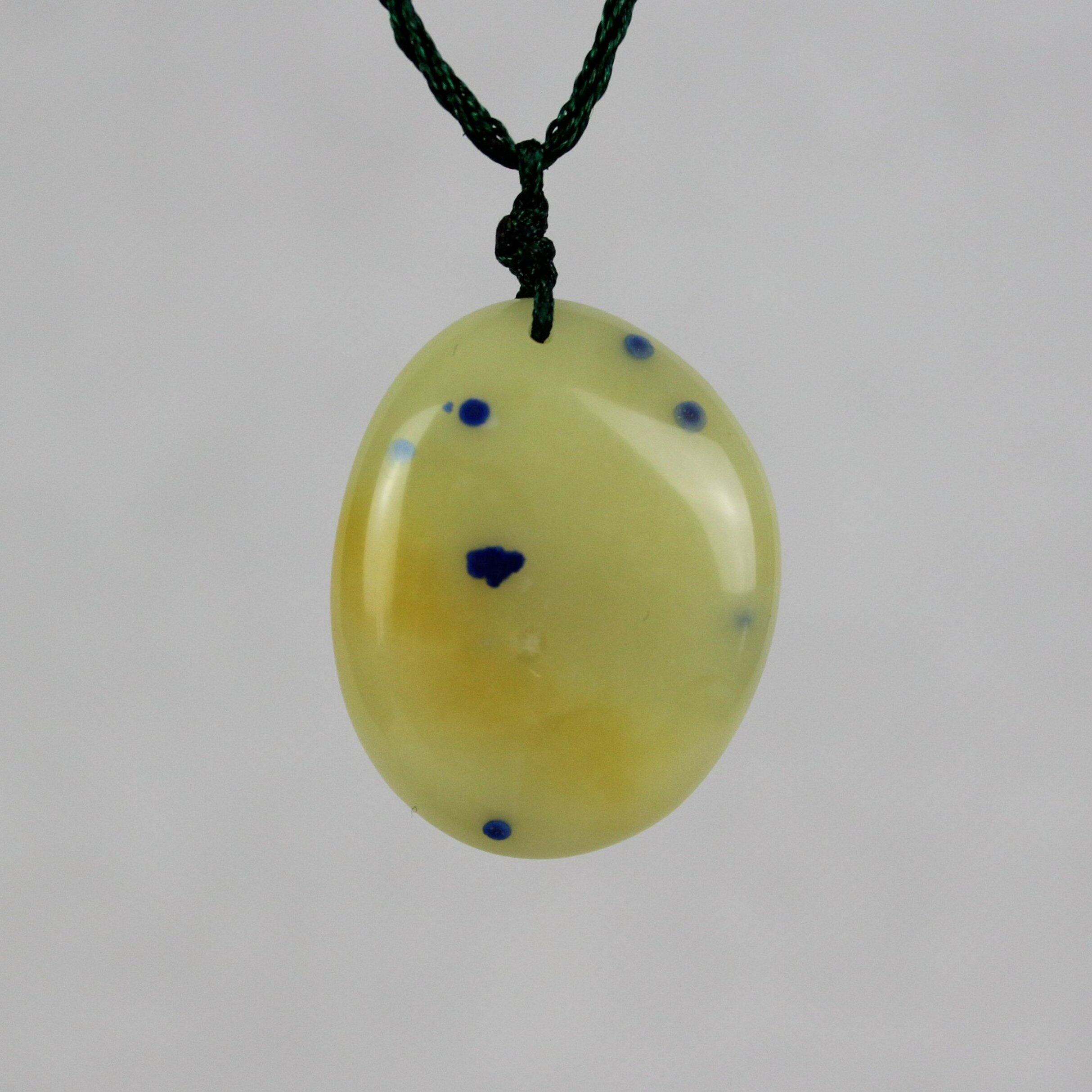 Blue Star Frozen Stone Pendant Pendant Necklace boutique Natural A cargo Qingtian Chihara Jade Engraving Gift to friends and relatives