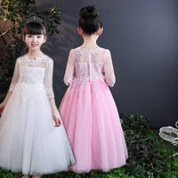 Đầm trẻ em váy trắng gạc công chúa 2018 hè Cô gái Hàn Quốc Váy hồng cho bé lớn khoe váy trẻ em đồ bộ cho bé gái