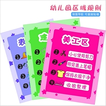 Kindergarten Area Rules classified into the area card Card Decoration Placement Mark Zone Corner Sign Meme Labor Event Area Cards