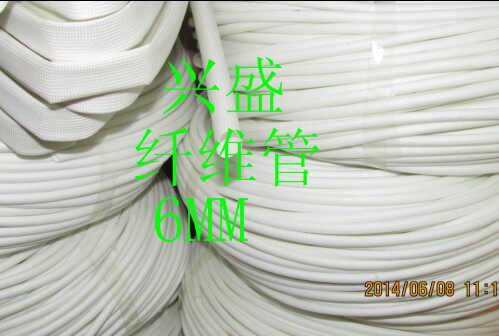 White wire protection tube Φ6mm silicone glass fiber tube self-extinguishing tube high temperature tube white fiber sleeve