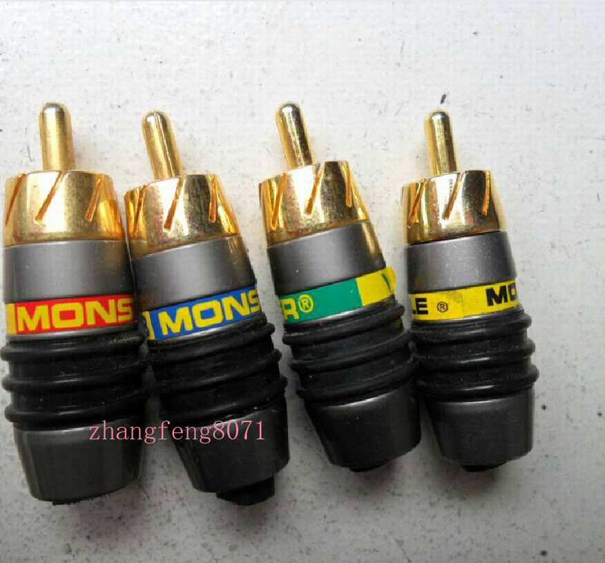 Monstercable pure copper golden lotus plug signal line RCA plug color cutting line