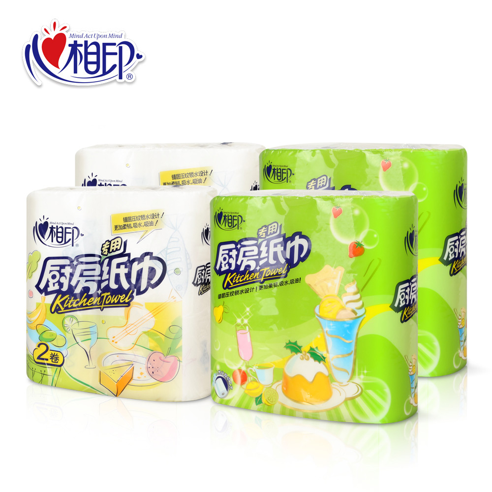 【天猫超市】心相印厨房专用纸巾 去油去污点断式卷纸75节*8粒装