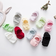 Giày đế xuồng nữ mỏng vô hình vớ mùa hè nông miệng thấp để giúp vớ vớ cotton Hàn Quốc đế rắn màu silicone chống trượt