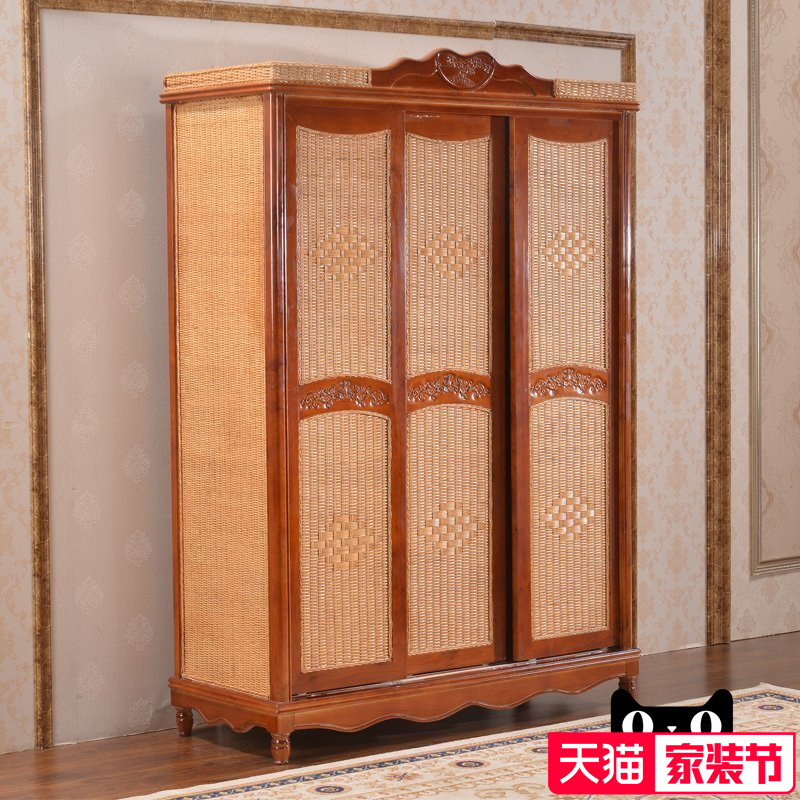 藤妃整体实木版式木质大衣柜