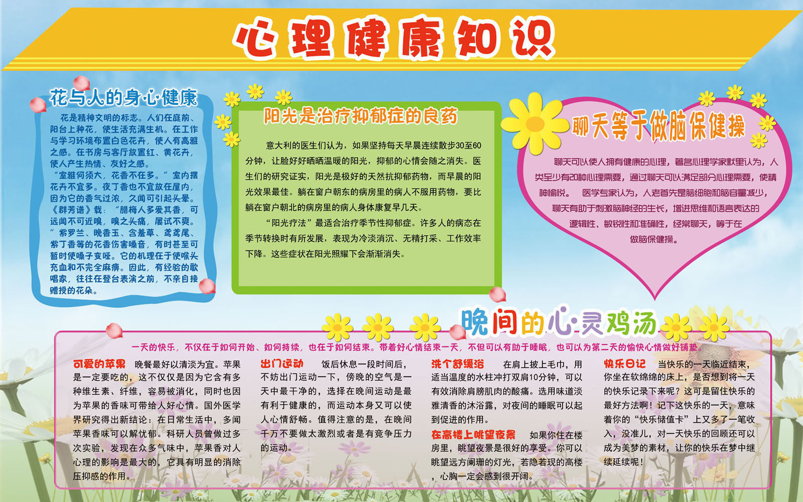 740海报印制展板写真喷绘贴纸464心理健康小知识