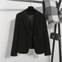 Xuân 2018 phiên bản Hàn Quốc của chiếc áo khoác vest nữ nhỏ màu đen giản dị tay dài màu đen Bộ đồ liền thân ngắn đơn giản áo kiểu nữ đẹp