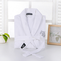 Five-star hotel bathrobes Mens and womens pure cotton thin summer bathrobes Couple nightgown cotton towel material swimming yukata