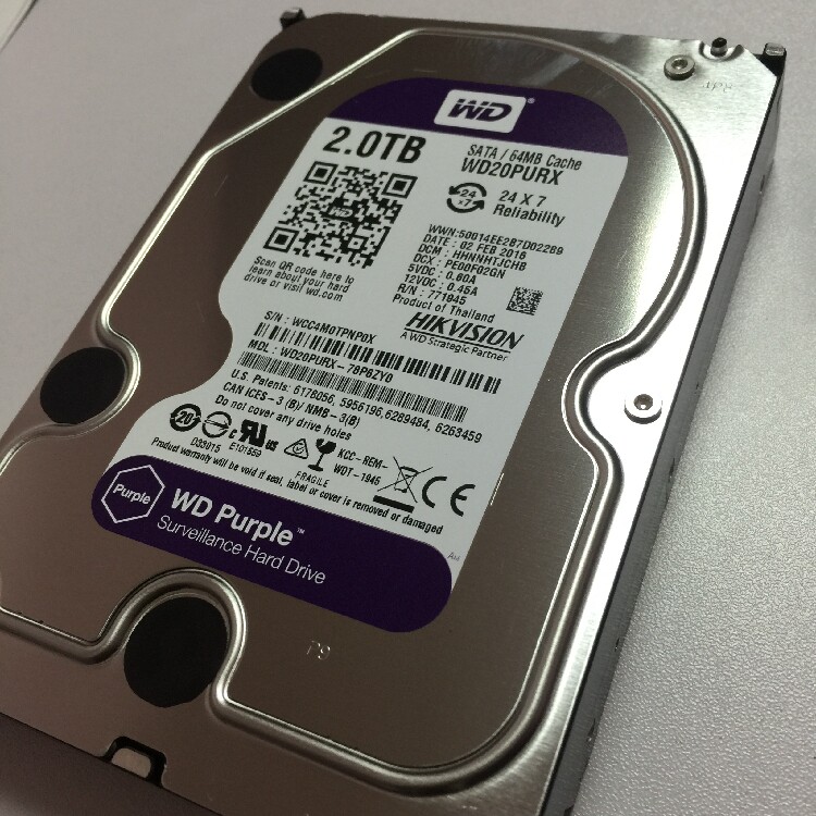 Original Hikvision WD Western data WD20PURX 2T monitoring dedicated hard disk purple disk spot