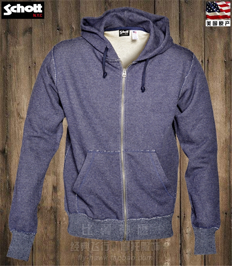 SCHOTT NYC American original Lianhood Hooded Necklace Hooded TC Blend with long sleeves Men's sweatshirt PF02 03