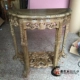Cánh gà bằng gỗ hình bán nguyệt bàn gỗ gụ đồ nội thất hiên nhà hoa một số gỗ lê vàng châu Phi chạm khắc nửa mặt trăng nền tảng 0,8 m - Bàn / Bàn Bàn / Bàn
