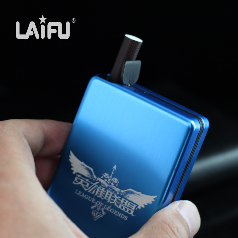 10 Loaded Automatic Smoking Boxes Classic to Focigarettes Box Classic Lettering Creative Gift Giving Ultrathin Men Laser Microengraving