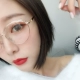 Kính retro khung kính xu hướng tròn phẳng gương nữ mô hình khung lớn với mạng quang kính đỏ cận thị nữ kính mát nữ Kính
