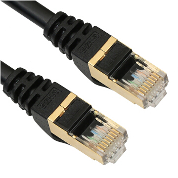 Mountain Zee (SAMZHE) CAT-750H Engineering Class VII pure copper gold plated double screen Blinded Jumper Network Route Black 50 m