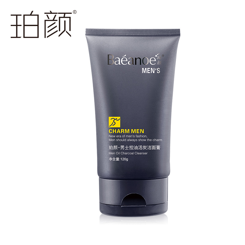 Baeanoe/珀颜男士控油活炭洁面膏120g 去黑头深层清洁洗面奶控油