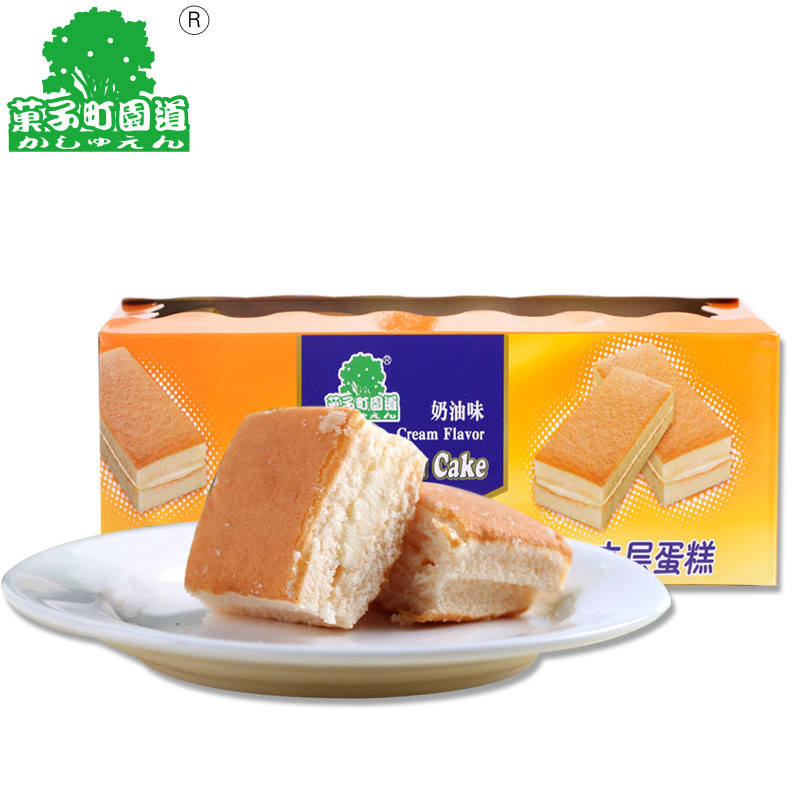 【天猫超市】菓子町园道（奶油味）夹层蛋糕 360g/盒内含18小包