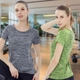 Mùa hè Nhuộm Màu tươi sáng Yoga Vest Quần áo tập thể dục Cổ tròn Tay ngắn Áo thun Thể thao Nữ Kích thước Lớn Chạy Nhanh khô Lên trên - Áo phông thể thao