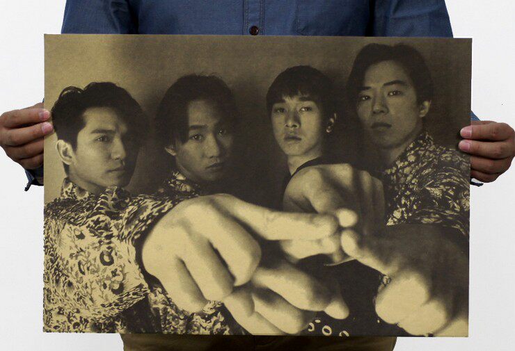 BEYOND band nostalgic for Wong Ka-ju KTV Bar 70 80 after nostalgic retro kraft poster