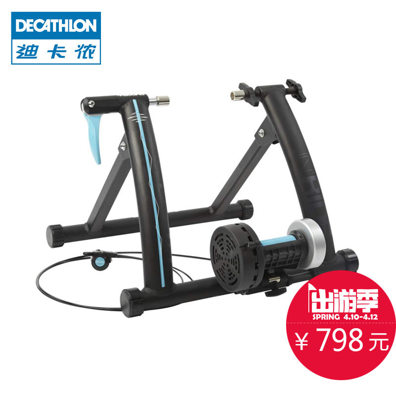 迪卡侬 自行车室内 骑行台 训练器 磁阻线控六速 静音  A BTWIN