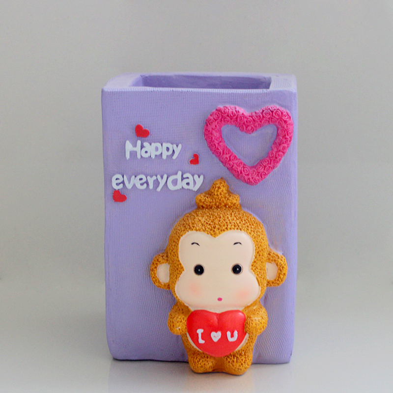 2015-11-5 = 14cm high-heart hip-hop monkey pen container male-natural latex mold plaster mold