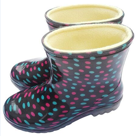 New female style fashion wave boots middle-tube plus-heating and anti-skating shoes kitchen work shoes