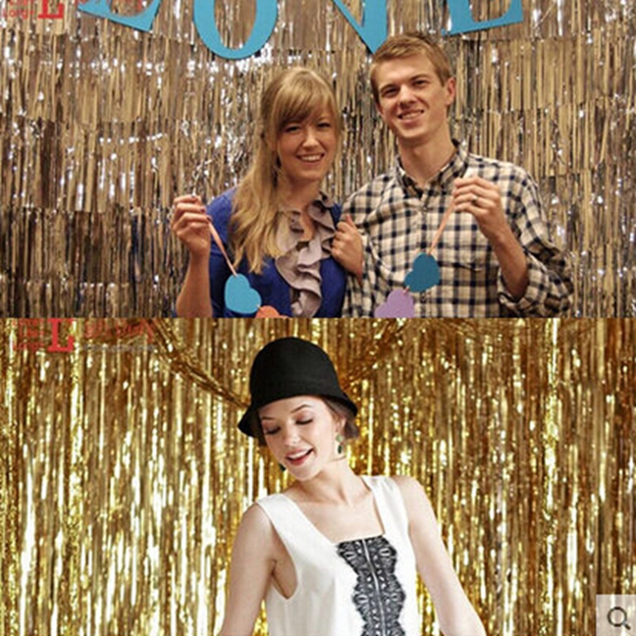 Matte rain silk curtain tassel color strip pull flower baby's first birthday party wedding room background wall layout scene decoration