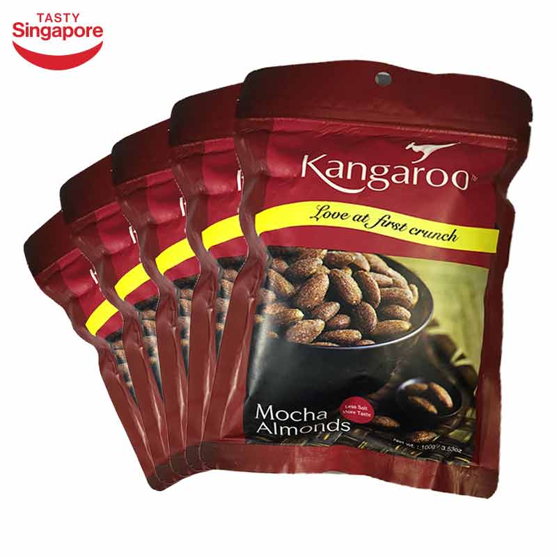 新加坡进口零食Kangaroo摩卡杏仁5包装100%正品保证开袋即食