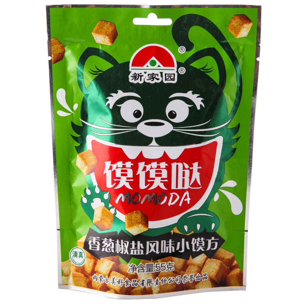 【天猫超市】新家园 馍馍哒 香葱椒盐味小馍方 55g/袋 零食小点