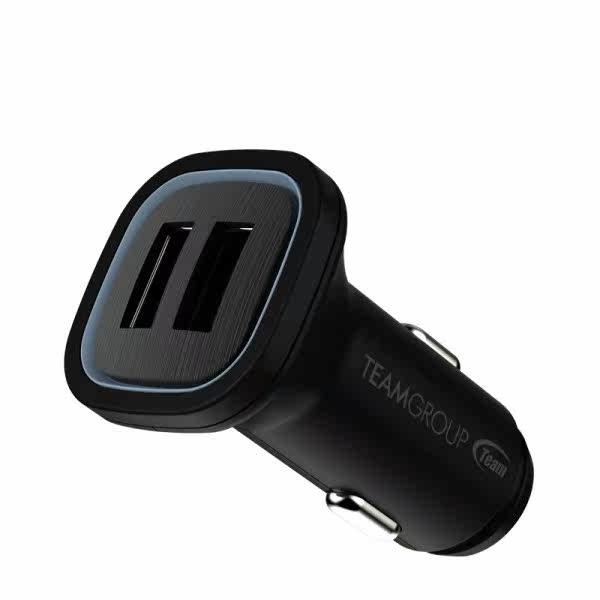 Team十铨 WD01 高规4.8A双USB快充型车充 (LED电台湾官网直邮进口