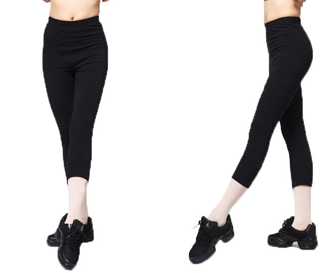 Pure Cotton Seven-Pants Tight Fit Dance Pants Seven-Pants Workout Workout Pants Black Adult Female Body Pants Dance