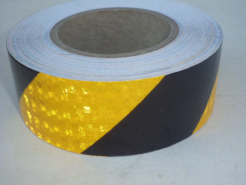 High strength type 5 cm black yellow reflective adhesive tape reflective strip reflective patches reflective paper warning adhesive tape