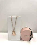 Spanish TOUS peach small Bear Classic Spinel Pure Silver Plated Rose Gold Necklace 415904640