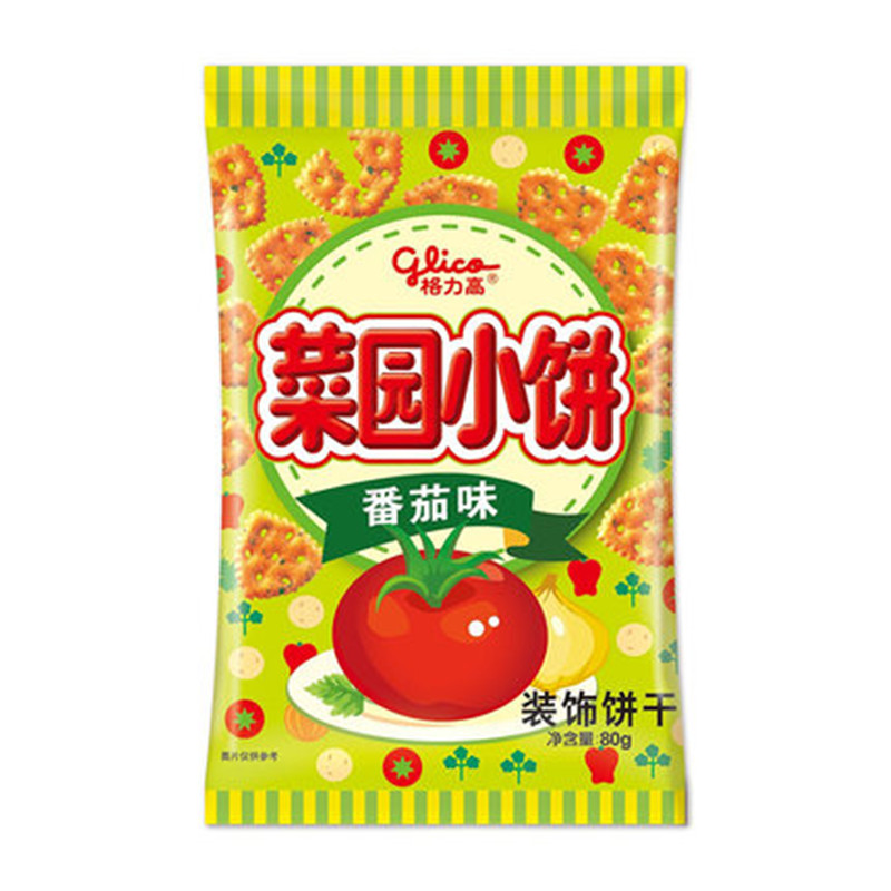 【天猫超市】格力高 菜园小饼 番茄味饼干 80g/袋 饼干 休闲零食
