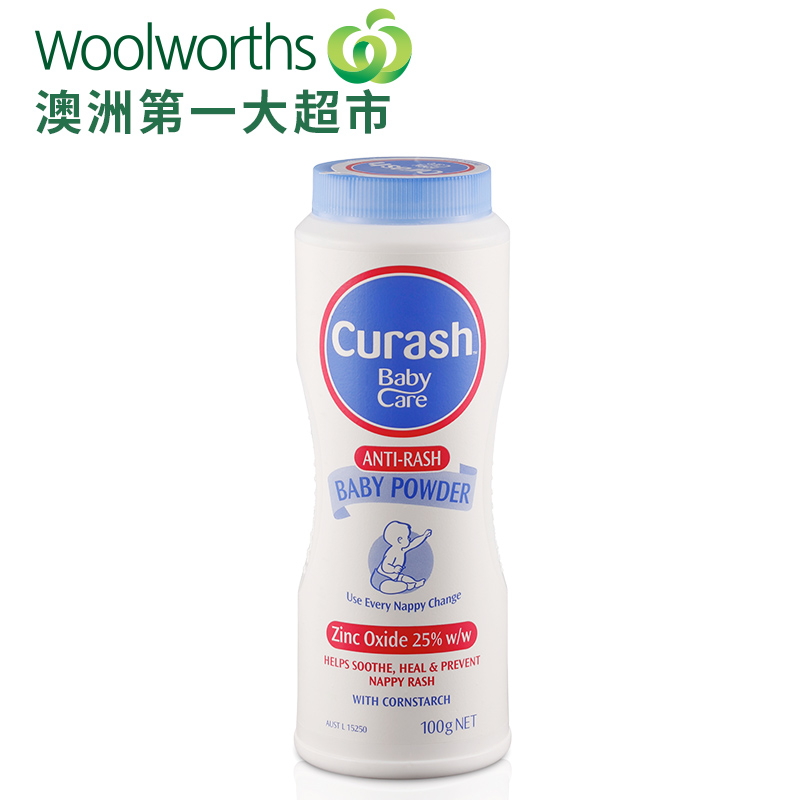 woolworths澳洲原装进口 Curash 宝宝婴幼儿爽身粉痱子粉 100g