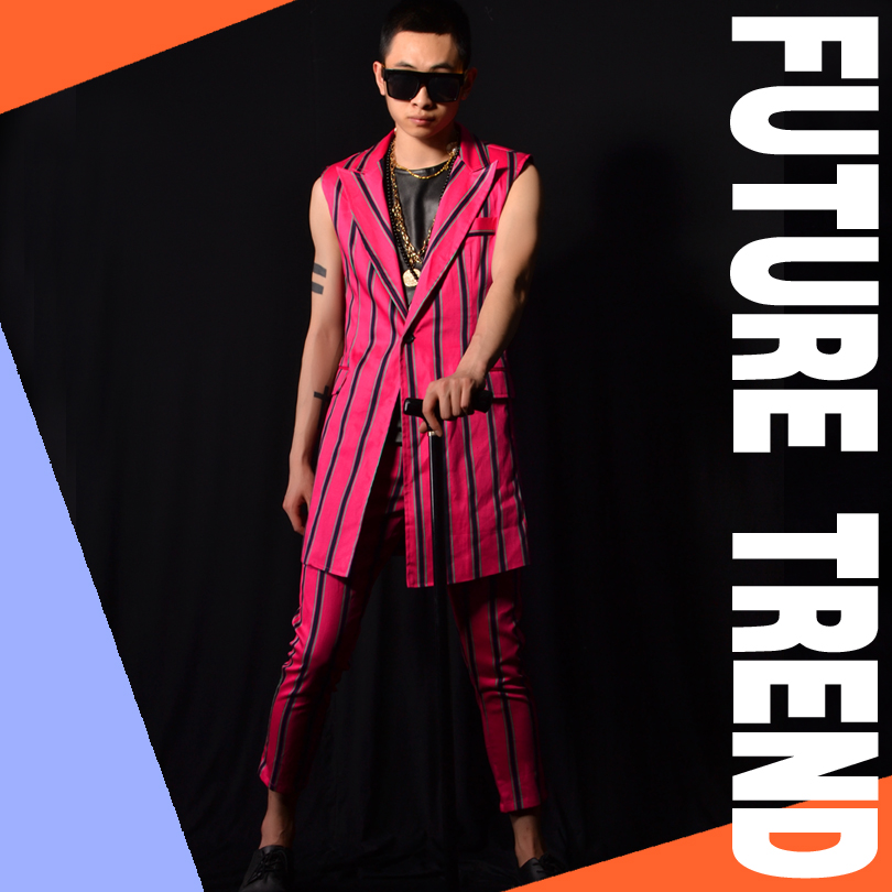 Exclusive ] Nightclub male singer DSDJ stage song with British vertical bar show clothing accessories