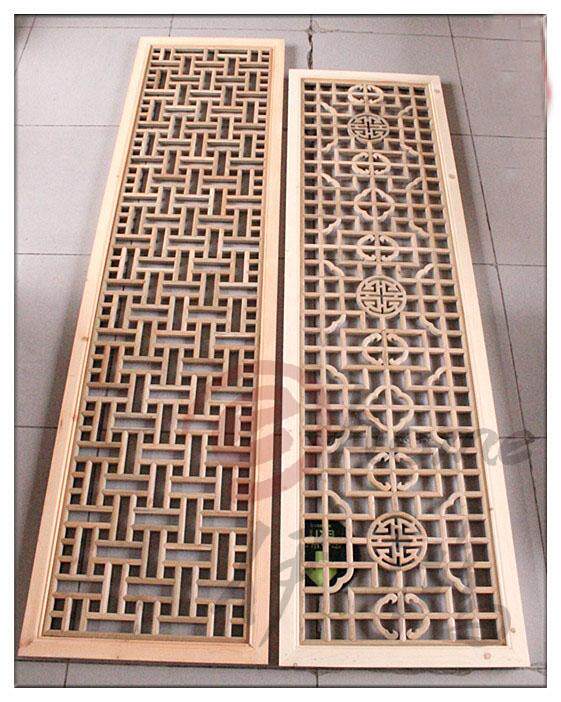East Yang Wood Carving Chinese Imitation Ancient Screen Xuanguan Partition Elm Wood Flower Lattice Solid Wood Doors And Windows Background Wall Set