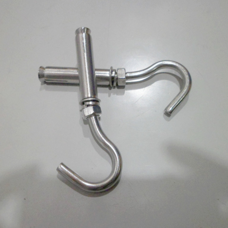 201304 stainless steel fluffy hook screw rings with hook hook manhole cover manhole net pull-off hook M6M8