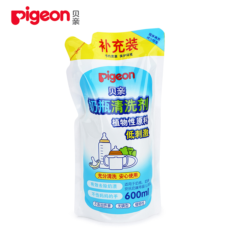 贝亲 果蔬奶瓶清洗剂 奶瓶清洁剂 清洗液补充装 600ml MA28