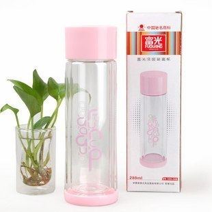 Fuguang double-layer glass cup with tropical cover and leak-proof cup creative handle portable water cup lady's teacup