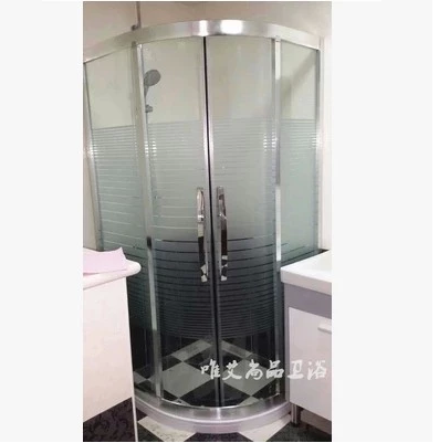 Gold brushed silver overall arc fan shower room custom bathroom glass door powder room sliding door partition