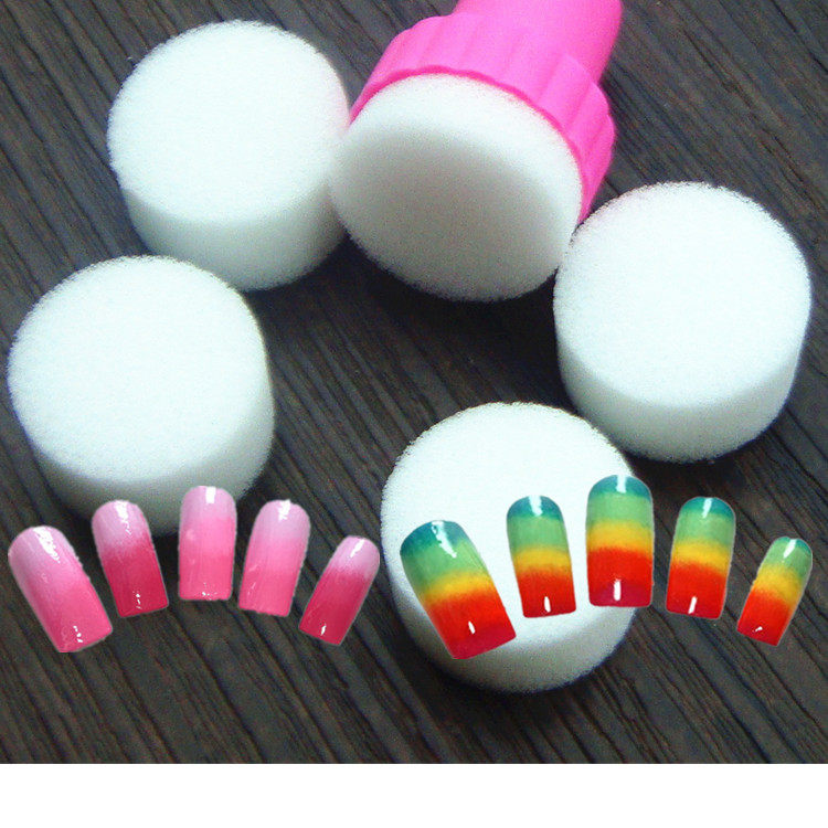 Mechia Supplies Gradual color sponge Block nail polish sponge Rainbow DIY sponge star emptier Colored Drawing Seal