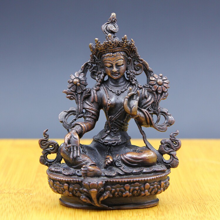 Green Degree Mother Doro Bodhisattva 21 degrees Mother Carry-on Buddha Buddhist Mizong Nepal red copper 9
