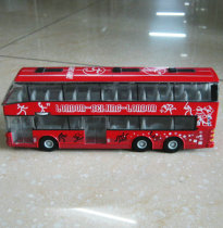 Sports theme collection Asian Olympic Games old toys exquisite sports games logo screen double bus car model