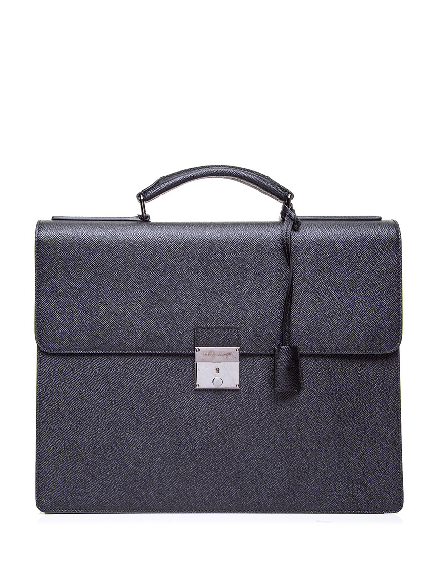 Dolce&Gabbana 深灰色锁扣饰手提公文包