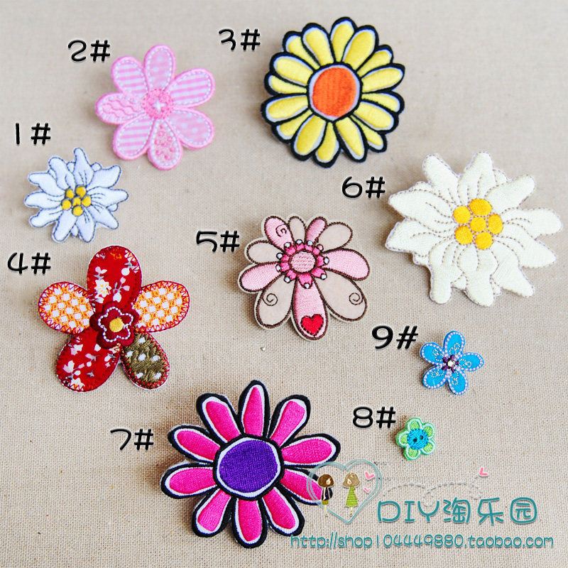 Famous Family Wind Embroidered with Broken Hole Patch of Pants Hat Hair Clothes Trim 100 Lapped Ironing Multicolored Cloth Applid Flowers