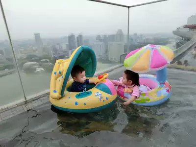 Tide products children's swimming ring seat thickened baby shade seat ring steering wheel riding boat sun protection belt tide