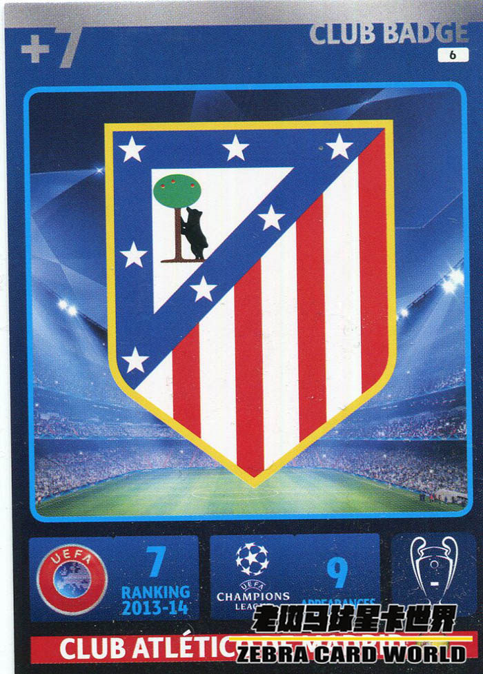 Panini Panini 2014 - 2015 Champions League Star Card team Hutka 6 Atletico Madrid