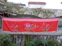 Handmade old embroidered sheet Phoenix Miao embroidered pine peach embroidered tent along 32 (special price)