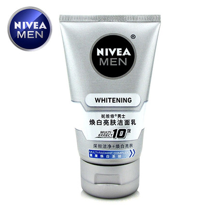 Nivea/妮维雅男士焕白亮肤洁面乳100g洗面奶 深层清洁提亮肤色