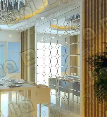 Custom art glass mirror TV background wall dining room mirror film and television Wall golden tea mirror silver mirror gray Mirror Diamond mirror