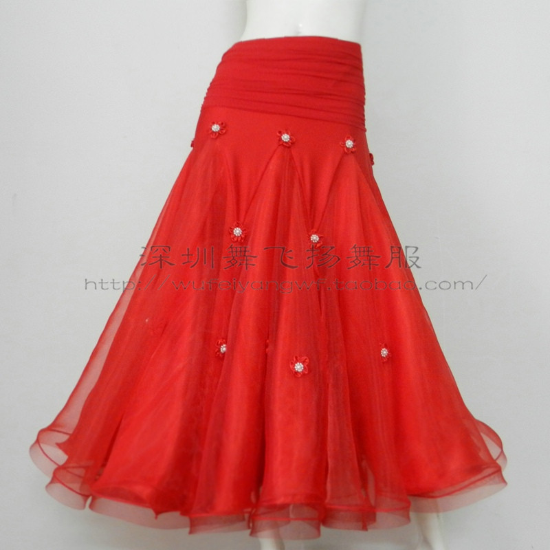 Dance flying a new national standard dance practice dress Morden half body dress waltz big swing dress Social dance dresses KD060